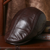 Collrown hommes en cuir véritable peau de vache chaud coussinets doreille Protection doreille en cuir chapeau