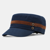 Collrown Hommes Rivet Chapeau Plat Ceinture Décorative Patchwork Réglable Casquette Militaire Décontractée Casquette À V