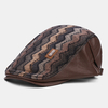 Collrown hommes rétro décontracté extérieur vague rayure motif patchwork béret chapeau avant chapeau