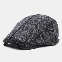 Collrown hommes tricot décontracté extérieur rembourré chaud visière avant chapeau béret chapeau