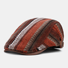 Collrown hommes tricot rayure motif patchwork rétro décontracté extérieur avant chapeau béret chapeau