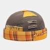 Collrown Hommes Trous Cassés Casquette Crâne Patch Couleurs Contrastées Bonnet Casual Brimless Bonnet Landlord Cap
