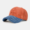 Collrown hommes velours côtelé contraste couleur décontracté Youth personnalité pare-soleil courbe bord casquette de bas