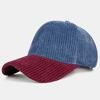 Collrown hommes velours côtelé contraste couleur décontracté Youth personnalité pare-soleil courbe bord casquette de bas