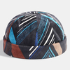 Collrown hommes velours côtelé Patchwork couleur irrégulière rayure motif géométrique mode décontracté sans bord bonnet