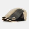 Collrown Men Mesh Beret Cap Patchwork Contraste Couleur Tissu Étiquette Respirant Casual Chapeau Plat