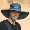 Collrown Mens Bucket Hat Outdoor Fishing Hat Escalade Mesh Respirant Sunshade Cap Oversized Brim With String