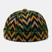 Collrown Plush Soft Casquettes de crâne à motif ondulé en tissu Chapeaux sans bord