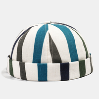 Collrown Stripe Beret Street Trends Melon Cap Vintage Innocent Metal Standard Sailor Brimless Chapeaux