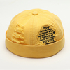 Collrown Unisexe Broken Hole Skull Cap Lettre Motif Parasol Réglable Brimless Beanie Landlord Cap