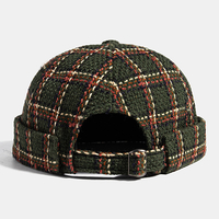 Collrown Unisexe Casual Style Britannique Plaids Motif Brimless Beanie Landlord Hat Skull Hat