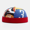 Collrown Unisexe Coloré Graffiti Skull Cap Broken Hole Patch Outdoor Casual Brimless Beanie Landlord Cap