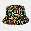 Collrown Unisexe Colorful Dessins Animés Motif Champignon Imprimé Décontracté Soft Chapeau De Voyage En Plein Air