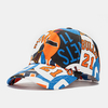 Collrown Unisexe Contraste Couleur Graffiti Mode Jeune Curve Brim Parasol Chapeau de Baseball