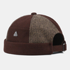 Collrown unisexe contraste couleur patch décontracté sans bord bonnet propriétaire chapeau crâne chapeau