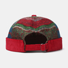 Collrown unisexe contraste couleur rayures motif décontracté rétro sans bord bonnet propriétaire chapeau crâne chapeau