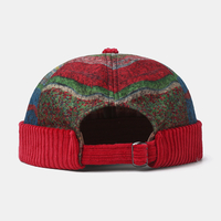 Collrown unisexe contraste couleur rayures motif décontracté rétro sans bord bonnet propriétaire chapeau crâne chapeau