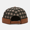 Collrown unisexe contraste couleur treillis motif personnalité décontractée sans bord crâne chapeau propriétaire chapeau