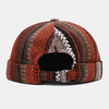 Collrown unisexe décontracté style britannique rayé motif patchwork sans bord bonnet propriétaire chapeau crâne chapeau