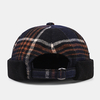 Collrown unisexe décontracté style britannique treillis rayures motif sans bord crâne chapeau propriétaire chapeau bonne