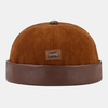 Collrown unisexe en velours côtelé chaud Soft Bonnet décontracté sans bord Landlord Hat Skull Hat