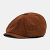 Collrown unisexe en velours côtelé Soft Retro Casual All-match Chapeau octogonal Gavroche Chapeau béret