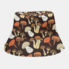 Collrown unisexe motif champignon imprimé décontracté Soft chapeau de seau à bord court de voyage en plein air