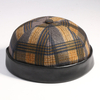 Collrown unisexe Patchwork couleur plaids motif décontracté rétro sans bord bonnet propriétaire chapeau crâne chapeau
