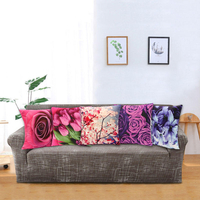 Coloré 3D Fleur Série Courte En Peluche Taie Doreiller Maison Canapé Housse De Coussin De Voiture