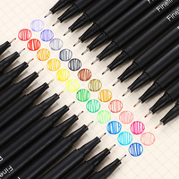 Colored Hook Line Pen 12/24/36 Colors 0.4mm Needle Pen Set Markers Pens Fine Tip Drawing Pen Art Office School Supplies