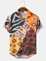 Colorful Chemises à manches courtes avec blocs de couleurs pour hommes