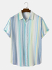Colorful Chemises à manches courtes boutonnées pour hommes