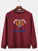 Colorful Sweat-shirts décontractés décontractés en coton à imprimé éléphant pour hommes