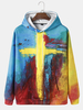 Colorful Sweats à capuche à cordon de serrage Kangaroo Pocket Street pour homme