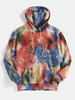 Colorful Sweats à capuche en jacquard à manches longues tie-dye