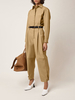 Combinaison cargo à couture décontractée à manches longues pour femmes de couleur unie