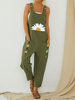 Combinaison sans manches à motif tribal fleuri pour femme