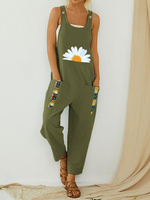 Combinaison sans manches à motif tribal fleuri pour femme
