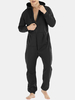 Combinaison zippée à poches multiples pour homme Pyjama à capuche uni
