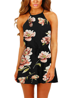 Combinaisons à taille flexible à imprimé floral pour femmes