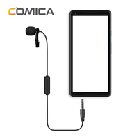 Comica V01SP 2.5 m Lavalier revers Microphone Clip-on Omnidirectionnel Condenseur Interview Mic pour iPhone Android Smar