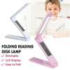 Commande tactile pliante portable LED Lampe de lecture Dimmable LCD Lampe de bureau USB