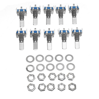 Commutateur dencodeur rotatif 10 pièces 15mm avec interrupteur à clé avec micro-interrupteur à échelle de gris 2 bi