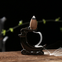 Céramique Backflow Encens Brûleur À Cône Encens Bâton Titulaire Flux Nuage Lune Lotus Étang Parfumé Encensoir Décor