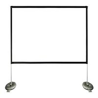 Écran de projecteur de 100 pouces avec support stable 16: 9 complet HD Écran élastique blanc en polyester portable Cadre