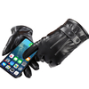 Écran tactile gants plein doigt hiver chaud épaissir coton coupe-vent PU cuir imperméable noir