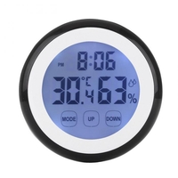 Écran tactile Thermomètre Humidité Minitor Hygromètre Capteur avec Réveil Haute Qualité