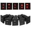 Côté droit double rouge LED Interrupteur À Poussoir SPST Spot De Pilotage Arrière Feu Antibrouillard Barre ON-OF Pour VW