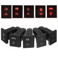 Côté droit double rouge LED Interrupteur À Poussoir SPST Spot De Pilotage Arrière Feu Antibrouillard Barre ON-OF Pour VW