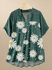 Daisy Polka Dot Print Plaid Plus Taille Blouse